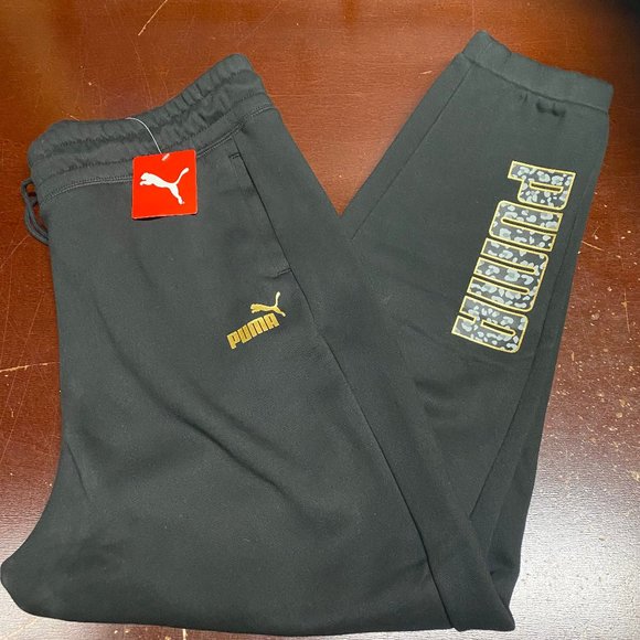 Puma Mens Black Winterized Regular Fit Drawstring Activewear Sweatpants M L XL - Picture 2 of 5